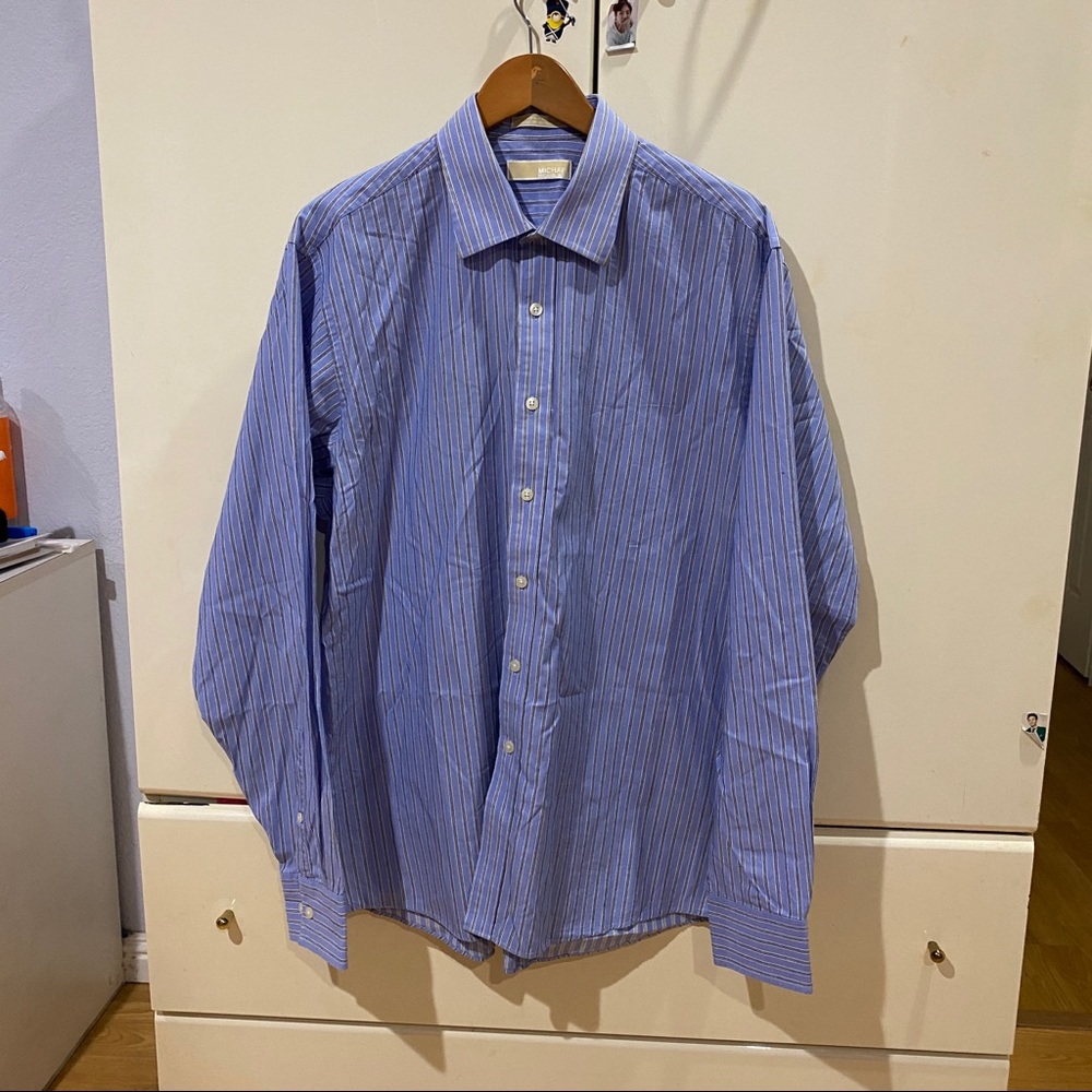 Michael kors blue and white shirt